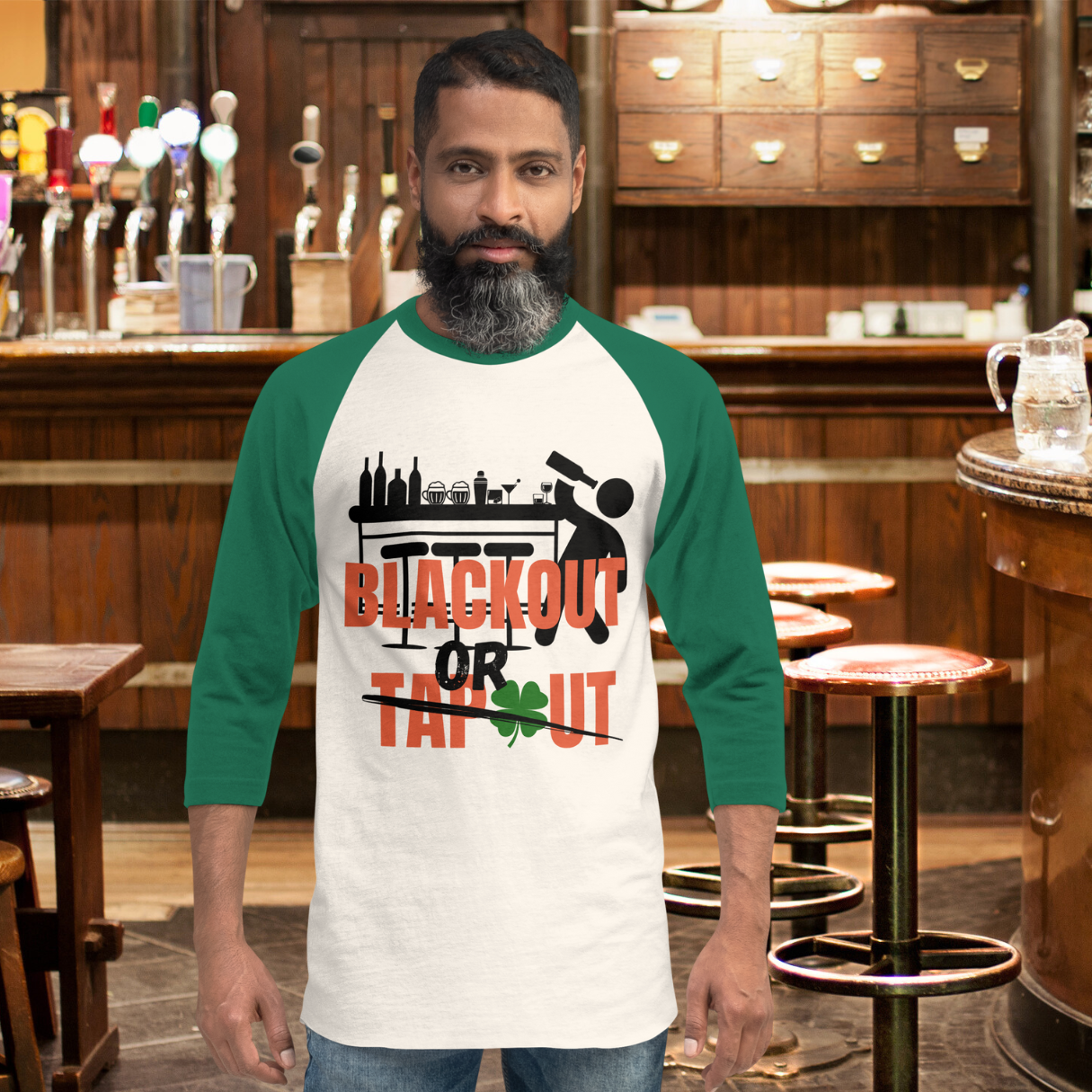 Blackout or Tapout – Funny St. Patrick’s Day Drinking T-Shirt | Irish Bar Crawl Party Tee